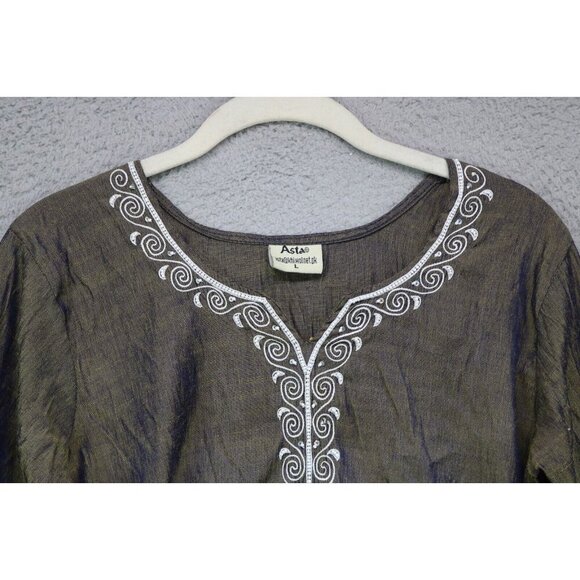 Asta Long Sleeve Iridescent Tunic-Beaded-Size Large - Picture 5 of 10